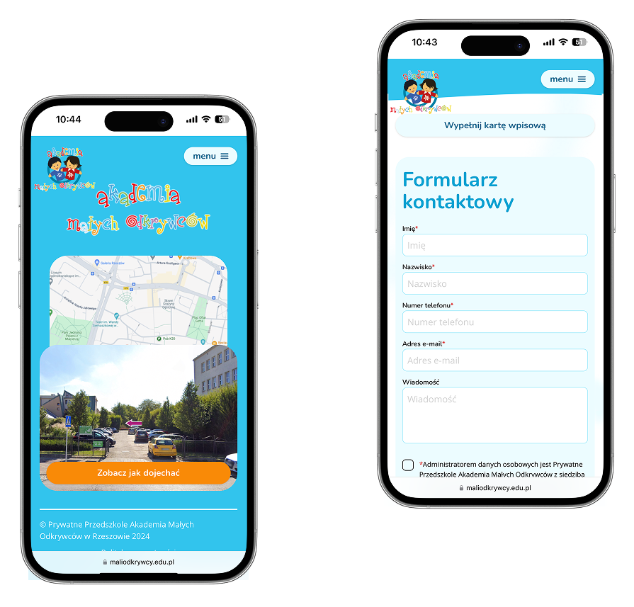 strona Akademia Małych Odkrywców