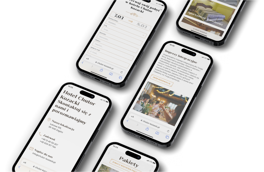 Strona www dla hotelu w Bieszczadach - Chutor Kozacki