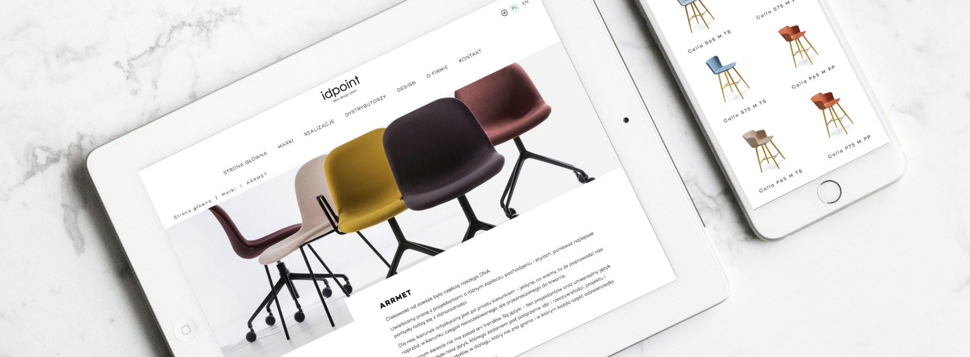 Realizacja strony internetowej dystrybutora mebli ID Point