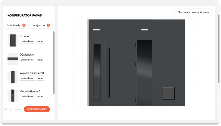Realizacja konfiguratora drzwi, okien, fasad
