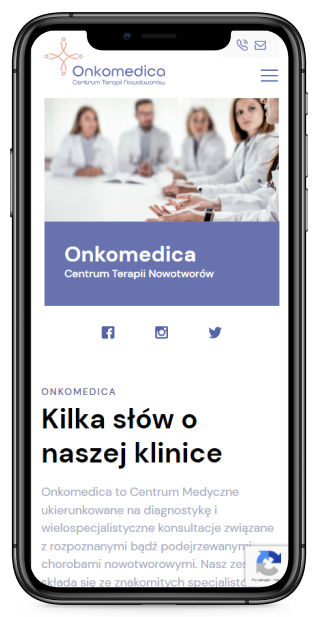 Realizacja strony www dla kliniki onkologicznej Onkomedica