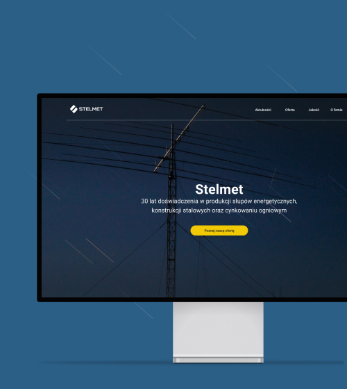 Realizacja strony www dla firmy przemysłowej STELMET